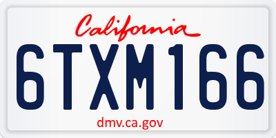 CA license plate 6TXM166