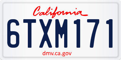 CA license plate 6TXM171