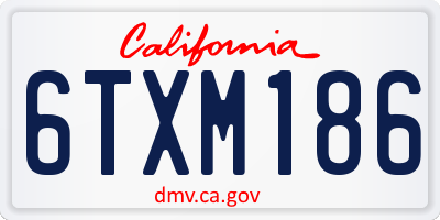 CA license plate 6TXM186