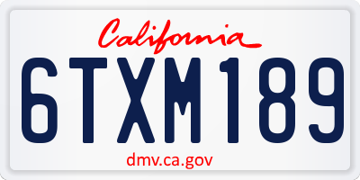 CA license plate 6TXM189