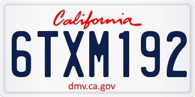 CA license plate 6TXM192