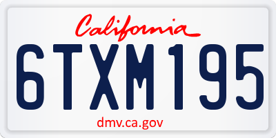 CA license plate 6TXM195