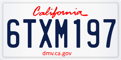 CA license plate 6TXM197