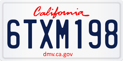 CA license plate 6TXM198