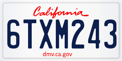 CA license plate 6TXM243