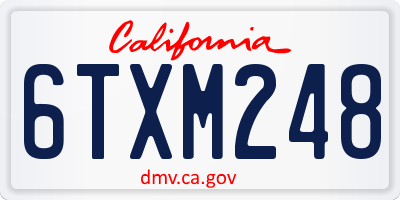 CA license plate 6TXM248