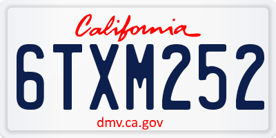 CA license plate 6TXM252