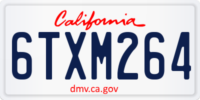 CA license plate 6TXM264