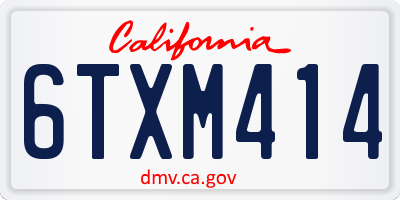 CA license plate 6TXM414