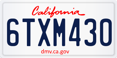CA license plate 6TXM430