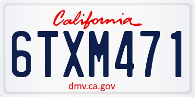 CA license plate 6TXM471