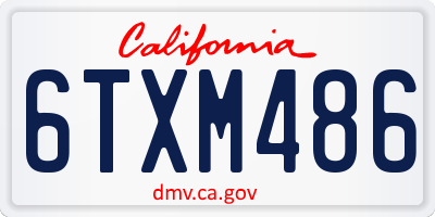 CA license plate 6TXM486