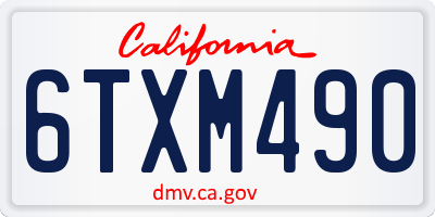 CA license plate 6TXM490