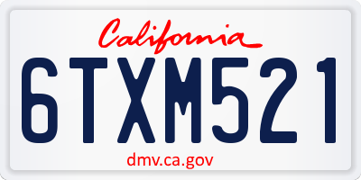 CA license plate 6TXM521