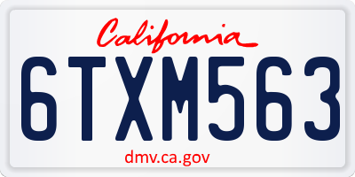 CA license plate 6TXM563