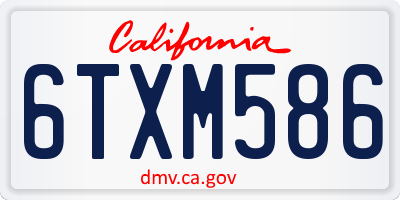 CA license plate 6TXM586