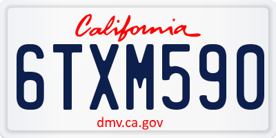 CA license plate 6TXM590