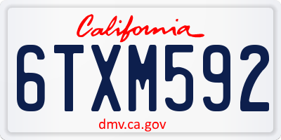 CA license plate 6TXM592