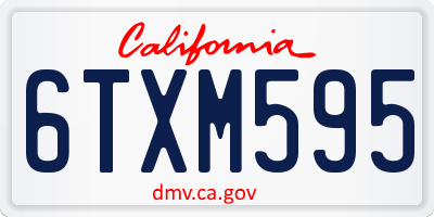 CA license plate 6TXM595