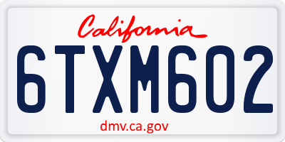 CA license plate 6TXM602