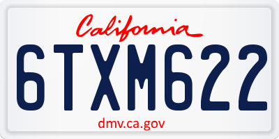 CA license plate 6TXM622