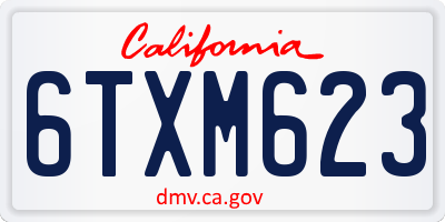 CA license plate 6TXM623