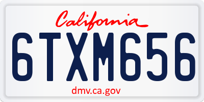 CA license plate 6TXM656