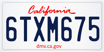 CA license plate 6TXM675