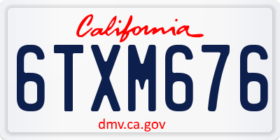 CA license plate 6TXM676