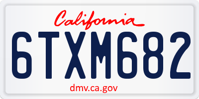 CA license plate 6TXM682