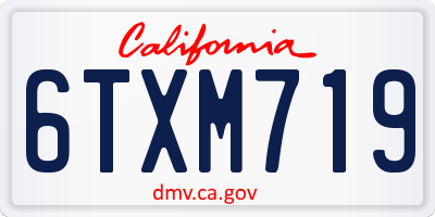 CA license plate 6TXM719