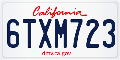 CA license plate 6TXM723