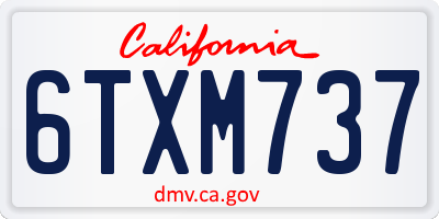 CA license plate 6TXM737