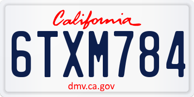 CA license plate 6TXM784