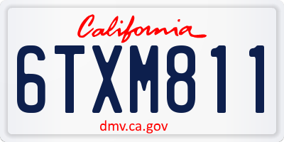 CA license plate 6TXM811