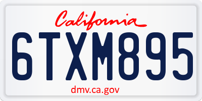 CA license plate 6TXM895