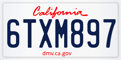CA license plate 6TXM897