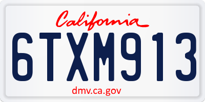 CA license plate 6TXM913