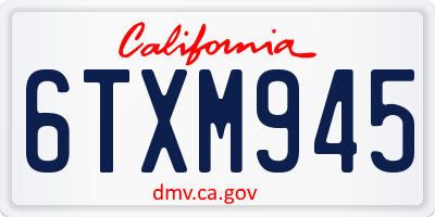 CA license plate 6TXM945