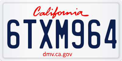 CA license plate 6TXM964