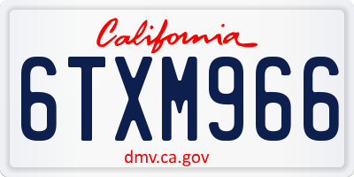 CA license plate 6TXM966