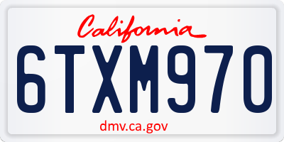 CA license plate 6TXM970