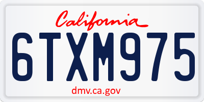 CA license plate 6TXM975