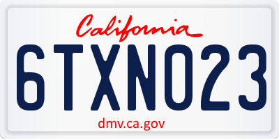 CA license plate 6TXN023