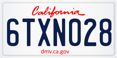 CA license plate 6TXN028