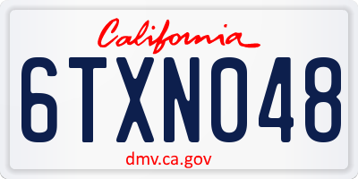 CA license plate 6TXN048