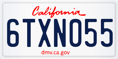 CA license plate 6TXN055