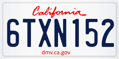 CA license plate 6TXN152