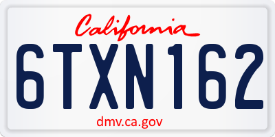 CA license plate 6TXN162