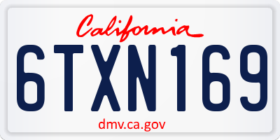 CA license plate 6TXN169